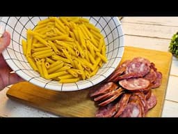 RECEITA SIMPLES, FÁCIL E RÁPIDA COM LINGUIÇA E MACARRÃO | Receitas fáceis e rápidas