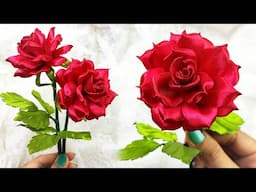 DIY ribbon roses/how to make beautiful roses with satin ribbon