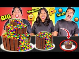 BIG VS MEDIUM VS SMALL FOOD CHALLENGE CHIPS, BURGER, CAKE, CHOCOLATE EATING CHALLENGE MUKBANG