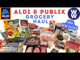 GROCERY HAUL - ALDI & PUBLIX | WEIGHT WATCHERS WHOLE FOODS DIET | PLANNING US HEALTHY