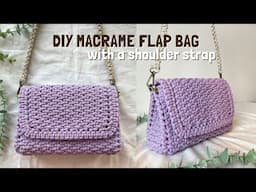 DIY | Macrame Flap Shoulder Bag Tutorial | Bolsa de macrame | 마크라메 가방