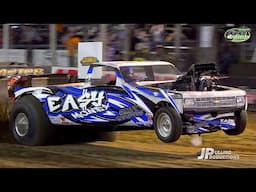 Super Modified 2wd Trucks pulling in Altamont, IL at the 2024 Effingham County Fair! Pro Pulling