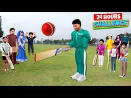 Cricket Batting Hitting Ball 24 Hours Game Challenge Hindi Kahaniya Moral Stories Funny Comedy Video