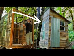 We built a mini cottage out of pallet wood