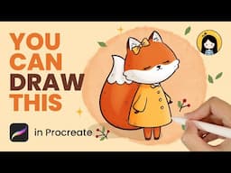 How to Draw a Cute Fox in Procreate | Easy Tutorial for Beginners | Cute Drawing Ideas