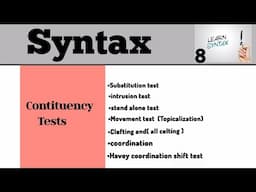 what is Syntax| Constituency test and Constituence| substituional test | intrusion test|tree digram