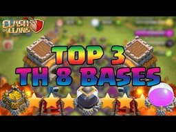 Clash Of Clans Top 3 BEST Town Hall 8 TH8 Defense Strategy WAR/TROPHY/HYBRID Base Design 2016