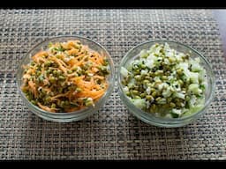 moong salads | healthy green gram salads | carrots, cucumber, and green gram recipes