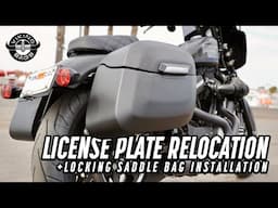 How to Relocate License Plate & Install Locking Hard Saddle Bags on Sportster 2009-22 || Viking Bags