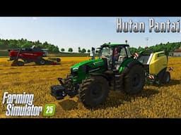 Harvesting 7.38ha of Oats, Selling for €166K & Baling Straw - Hutan Pantai FS25! | Ep. 34