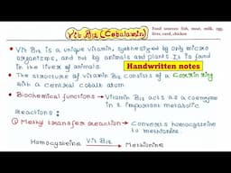 Vitamin B12 (Cobalamin) | Food source | Structure | Biochemical Function