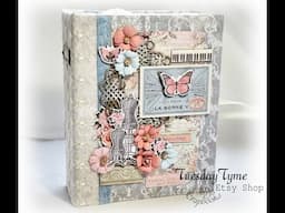 French Blue Prima's Paper Collection Handmade Mini Photo Album