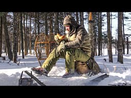 Frozen Wilderness Lake Camp - Temps at -25F/-33C | Winter Bushcraft