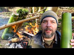 Primitive Bushcraft Cooking in Bamboo