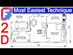 Freecad Floor Plan Tutorial: Most Easiest Technique (Freecad 1.0) | 45 x 25 2D Floor Plan