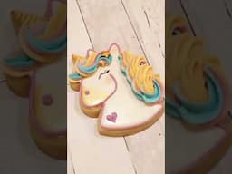 Watch me decorate a unicorn sugar cookie with royal icing! #shorts