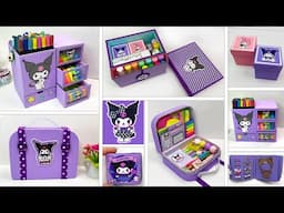 DIY Kuromi School Supplies Ideas - Cute Cardboard Crafts