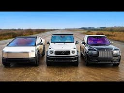 Tesla Cybertruck vs RR Cullinan vs NUEVO AMG G63: ARRANCONES