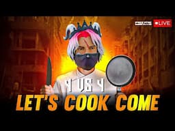 LET'S COOK COME 🍽 4 vs 4 - SQUAD vs SQUAD - FREE FIRE LIVE TELUGU 🔥