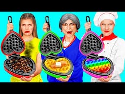 Me vs Grandma Cooking Challenge | Easy Secret Hacks and Gadgets by AZaZa Challenge