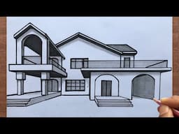 How to Draw a House in 1 Point Perspective