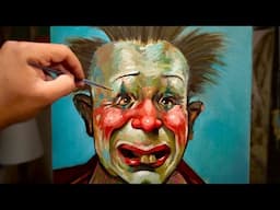 I painted a sad clown...