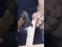 Carving A Log Into A Spoon