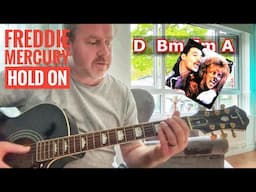 Hold On - Freddie Mercury & Jo Dare acoustic Guitar Lesson (Song Chord Sheet)