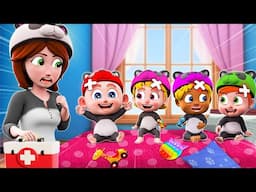 Five Little Pandas Jumping on the Bed | Play Safe Song |  Little PIB