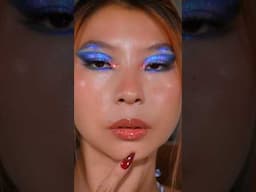 Aurora Sunset Eye Make up Tutorial 💙🌅✨#asianhoodedeyes