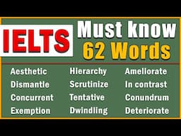 IELTS BAND 9. 0 VOCABULARY | 62 words YOU NEED TO KNOW to pass the IELTS exam