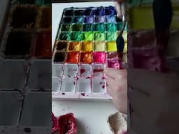 Cleaning my Miya Himi gouache palette