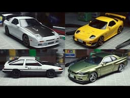 (ASMR) INITIAL D Model Car Building Compilation: Project D AE86, FC3S, FD3S & "God Foot" R34 GT-R