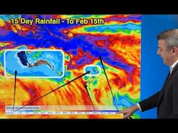 ClimateWatch: FEBRUARY around NZ & Australia looks energetic, but still large dry areas