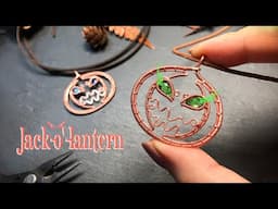 Wire wrapped Halloween Pumpkin Jewelry How to making Jack O'Lantern Pendant