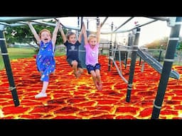 Lava Monster with Adley!! THE FLOOR IS LAVA CHALLENGE at the Park!