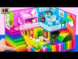 Build Creative 5-Color Miniature House with Magical Rainbow from Cardboard ❤️ DIY Miniature House