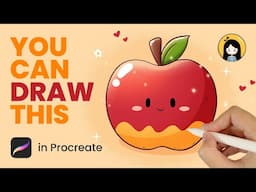 How to Draw a Cute Apple in Procreate | Easy Tutorial for Beginners | Cute Drawing Ideas