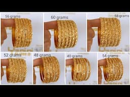 Latest Gold Broad Bangles Designs with weight