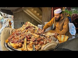 ULTIMATE PAKISTANI STREET FOOD | POPULAR PESHAWARI CHAWAL RECIPE | GOLDEN BEEF PULAO MOUNTAIN RECIPE