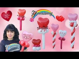 Heart  Wand Balloon,-  Varita con Corazon con  globos 260 .