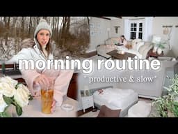 5:30am morning vlog before my 9-5 ☀︎ slow & productive winter morning routine | healthy habits