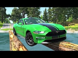 Cars vs Log Bridge – BeamNG.Drive - Beamng Dummy