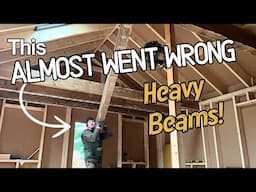 Building Sleeping Lofts With Heavy Old Beams! My Eco-Friendly Cabin-Build [Part 8]