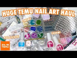 HUGE Temu Nail Art Haul | Nail Supplies Haul | Affordable Nail Haul | Stickers, Chrome Powder & More