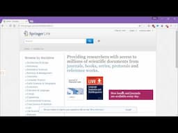 Research Methods : Finding Articles in SpringerLink