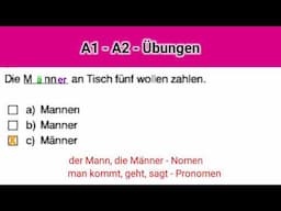 A1 - A2, Übungen, deutsche Grammatik, Prüfung, #exam #exams #test #school #german #deutsch #artikel