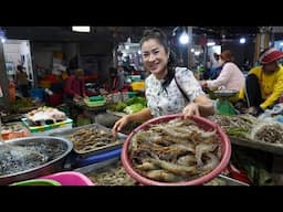 Market show and cooking: Shrimp and pork cooking - shrimp recipe