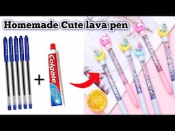 How to make glitter lava pen at home | Diy lava pen | homemade lava glitter pen