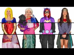 Wonder Woman, Harley Quinn, BatGirl and SuperGirl DC GIRLS MIXED UP CLOTHES SWAP. Totally TV